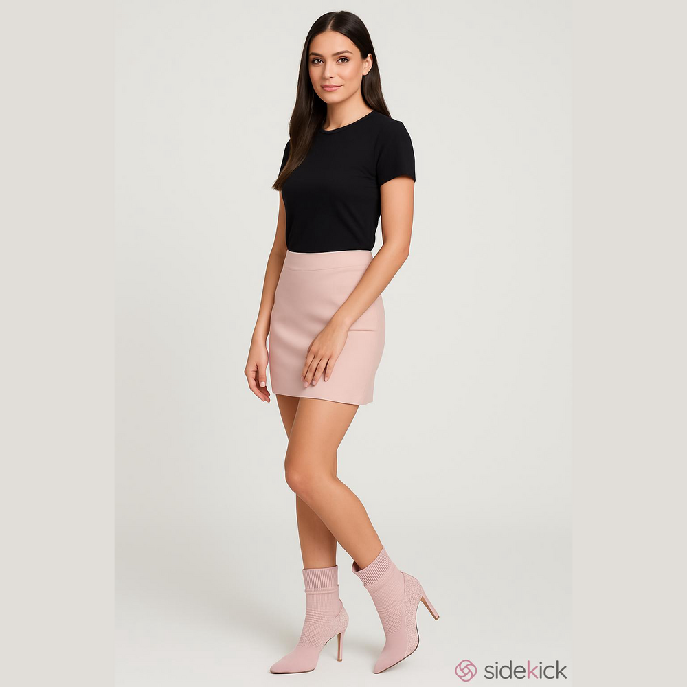 Pink Rhinestone Sock Booties | High Heel Glam - Picture 2 of 3